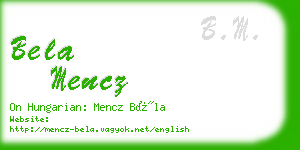 bela mencz business card